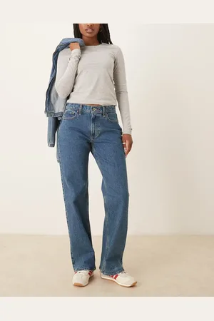Abercrombie & Fitch Vaqueros holgados de talle bajo con lavado oscuro de