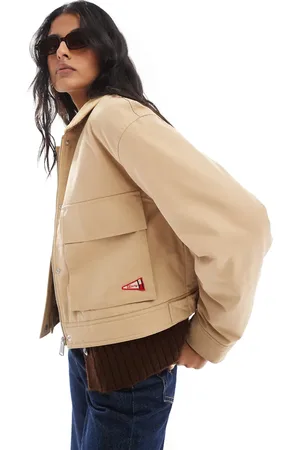 Tommy Hilfiger Chaqueta tostada de estilo worker de sarga con solapas de pana de -Marrón