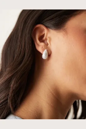 ASOS Pendientes de botón largos con diseño abombado texturizado y acabado chapado en tono de