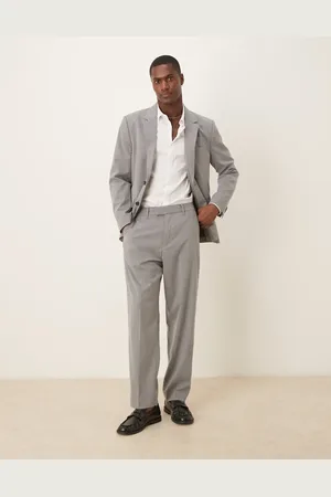 Abercrombie & Fitch Pantalones de traje grises clásicos de (parte de un conjunto)