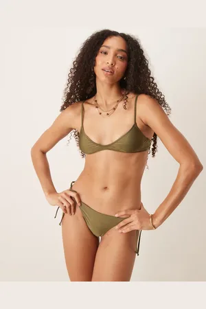 MANGO Braguitas de bikini verde anudadas a los laterales de