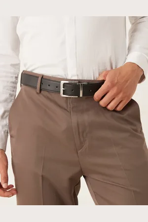 ASOS Cinturón de vestir reversible de color negro y azul marino con hebilla plateada de