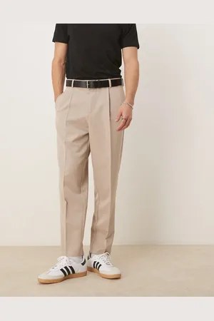 ASOS Pantalones de vestir color de corte tapered holgado con pinzas delanteras de -Neutro