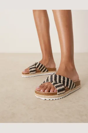 ASOS Mules beis a rayas estilo alpargatas con tiras cruzadas Jessica de -Multicolor