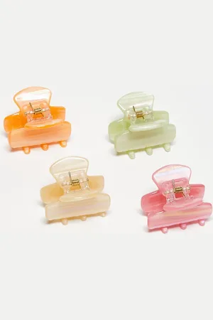 Accessorize Pack de 4 pinzas para el cabello pequeñas de varios colores de