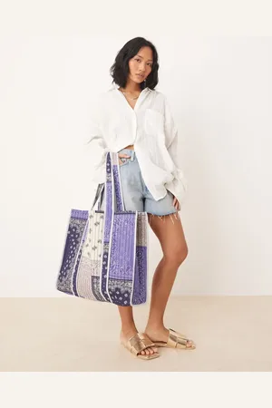 ASOS Bolso tote guateado con diseño de patchwork de