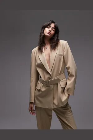 ASOS Americana color claro extragrande con cinturón de -Neutro