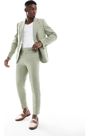 ASOS Pantalones de traje de corte tapered de mezcla de lana de