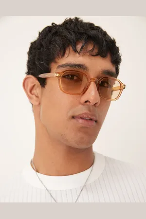 ASOS Gafas de sol arena cristalino pequeñas rectangulares con lentes beis de