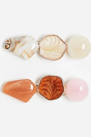 Accessorize Pack de 2 pinzas para el cabello multicolores de piedras variadas de