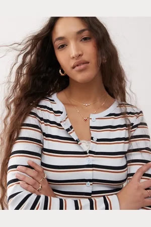 Miss Selfridge Cárdigan azul a rayas de -Multicolor