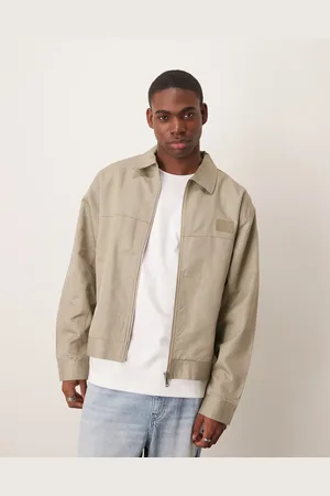 Calvin Klein Chaqueta beis de estilo worker de sarga y lona de -Neutro