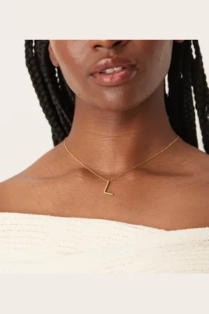 Accessorize Collar con diseño retorcido de la letra "L" chapado en oro con perla Z de