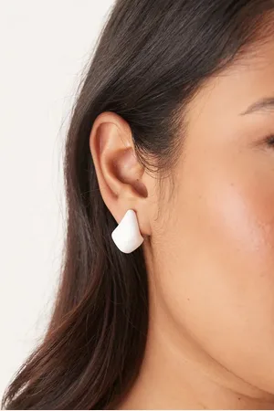 ASOS Pendientes de botón blancos con diseño efecto fundido de