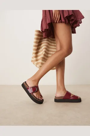 ASOS Mules burdeos con suela gruesa y plantilla moldeada Fresh de -Rojo