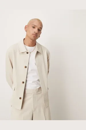 ASOS Chaqueta Harrington de vestir color de sarga de (parte de un conjunto)-Neutro