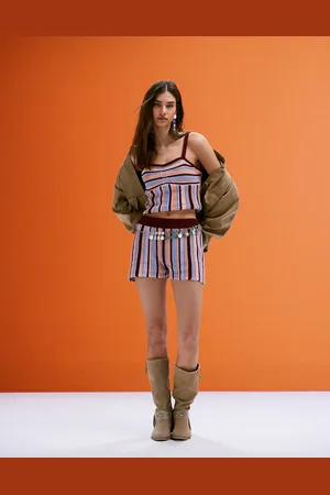 ASOS Pantalones muy cortos a multicolor de punto efecto croché de