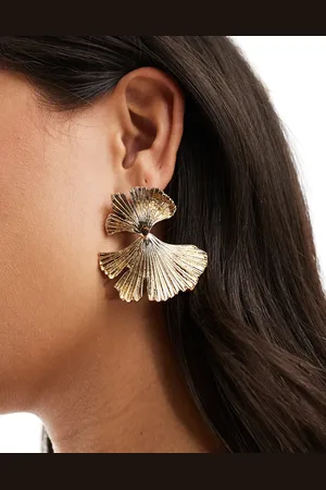 Accessorize Pendientes dorados con diseño colgante doble efecto abanico de