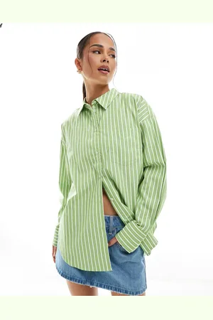 JJXX Camisa verde claro a rayas extragrande Jamie de