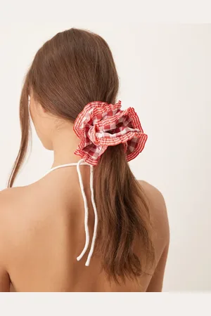 ASOS Coletero abullonado a cuadros vichy escalonado con detalle de volante de