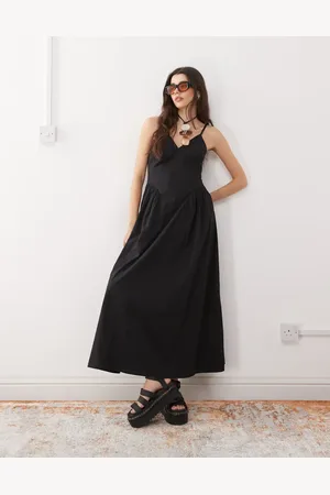 Reclaimed Vestido veraniego midi con detalle en las caderas de