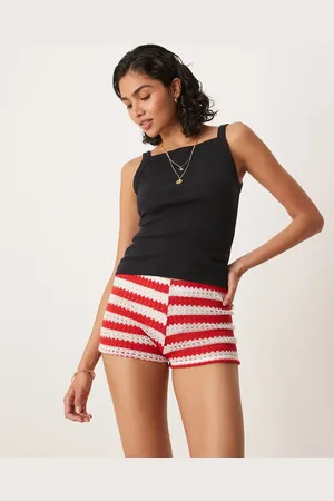 ASOS Pantalones muy cortos a y blancas de croché de -Multicolor