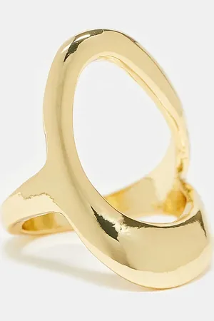 ASOS Anillo con diseño abstracto chapado en oro de 14 quilates de