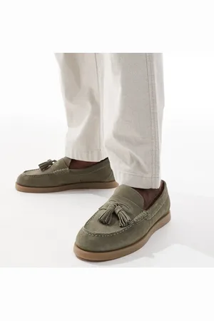 ASOS Mocasines verde con borlas de ante de