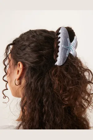Accessorize Pinza para el cabello azul grande con diseño de estrella de mar de