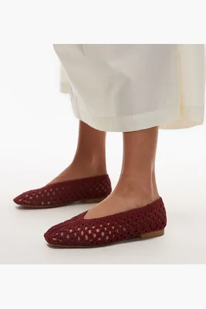 Topshop Zapatos rojos planos con diseño entretejido Beatti de