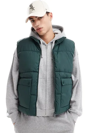 Only & Sons Chaleco color cerceta acolchado utilitario de -Verde