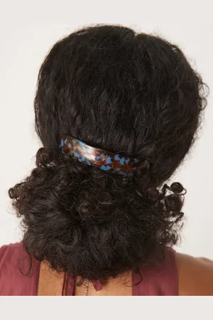 DesignB London Pasador para el cabello azul efecto carey de