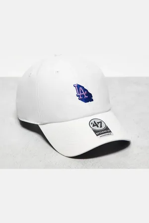 47 Brand Gorra blanca con logo pequeño de los Los Angeles Dodgers Clean Up de