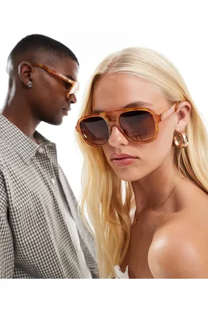 Aire Gafas de sol extragrandes de estilo aviador de efecto carey vintage Whirlpool de
