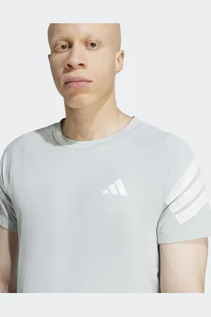 adidas Camiseta plateado maravilla y blanca con 3 rayas Icon de -Gris