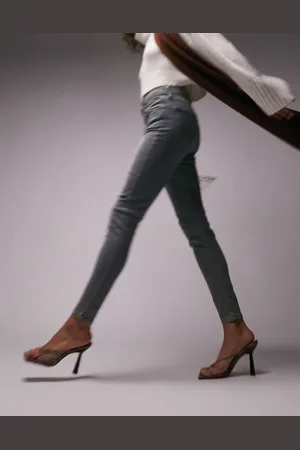 Topshop Vaqueros verde deslucido Jamie de -Azul