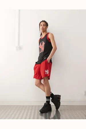 47 Brand Pantalones cortos rojos y blancos con logo estampado de los NY Yankees de -Multicolor