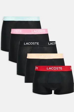 Lacoste Pack de 5 calzoncillos negros con cinturillas en contraste de