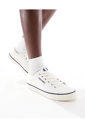 Fred Perry Zapatillas de deporte blancas de lona de -Blanco
