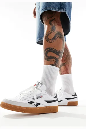Reebok Zapatillas de deporte blancas y negras con suela de goma Club C Revenge Vintage de