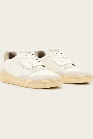 AllSaints Zapatillas de deporte bajas blancas y grises de cuero Regan de -Blanco