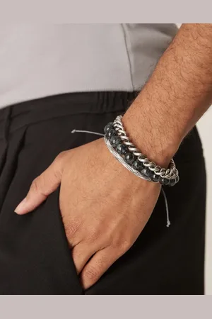 ASOS Pack de 3 pulseras de color azul y de cadena y cuentas de