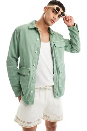 Only & Sons Chaqueta vaquera verde salvia utilitaria de