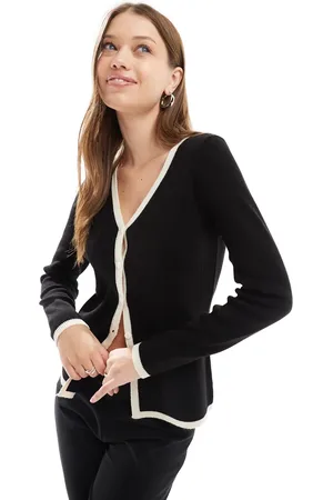ASOS Cárdigan largo con cuello de pico de punto de