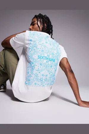 Sixth June Camiseta blanca con estampado de cachemir en la espalda de