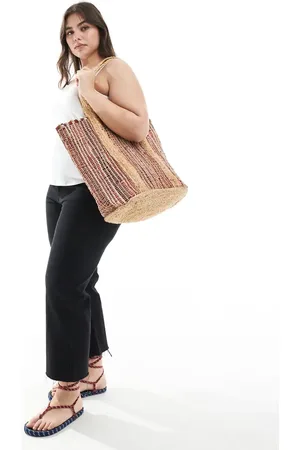 ASOS Bolso tote multicolor con diseño entretejido de yute de