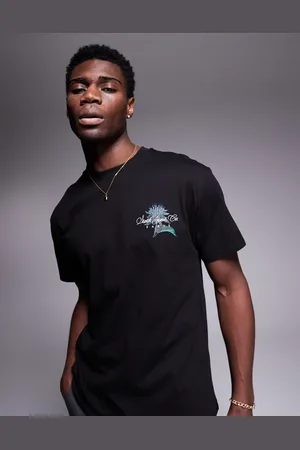 Sixth June Camiseta negra con estampado trasero botánico de