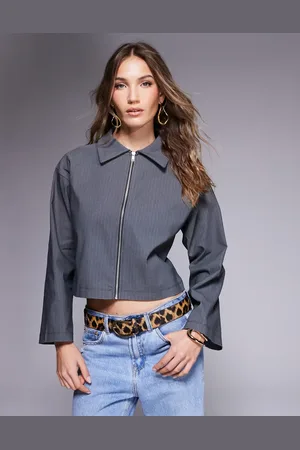 ASOS Top de manga larga con cremallera de bengalina de