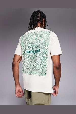 Sixth June Camiseta color con estampado de cachemir en la espalda de -Blanco