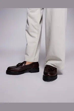 WALK LONDON Mocasines marrones con borlas de ante Sean de